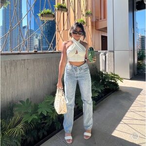 White criss cross corset top, Princess Polly